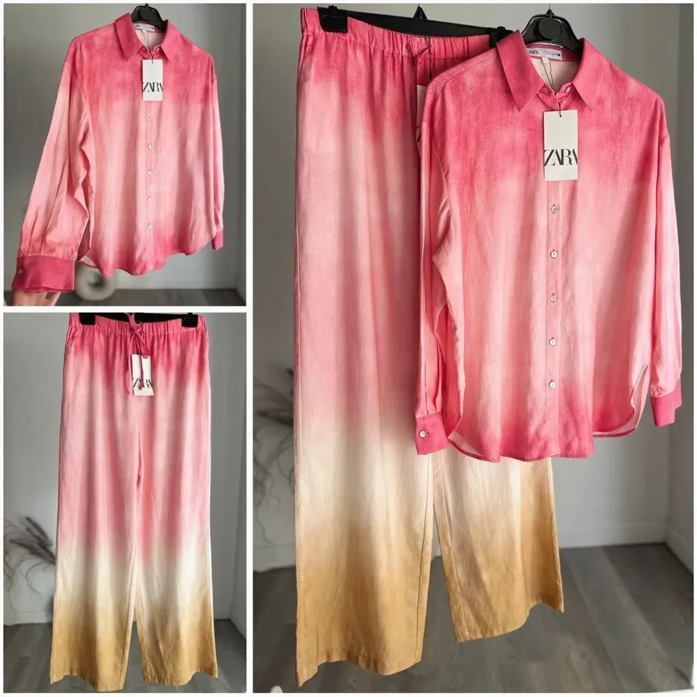 Zara Linen Blend Co-Ord Set New